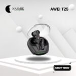 Awei T25 TWS Waterproof Wireless Gaming Earbuds with Mic, Clear Sound, Long Battery Life, Smart Touch