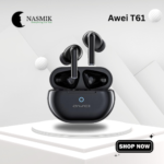 Awei T61 Waterproof Bluetooth 5.3 Earphones with ENC, Long Battery Backup, Noise Reduction, and Type-C Charging