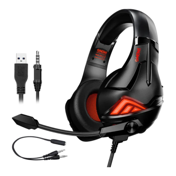 Mowi R2 RGB Over-Earphone Gaming Headset Both For PC & Phone With Mic