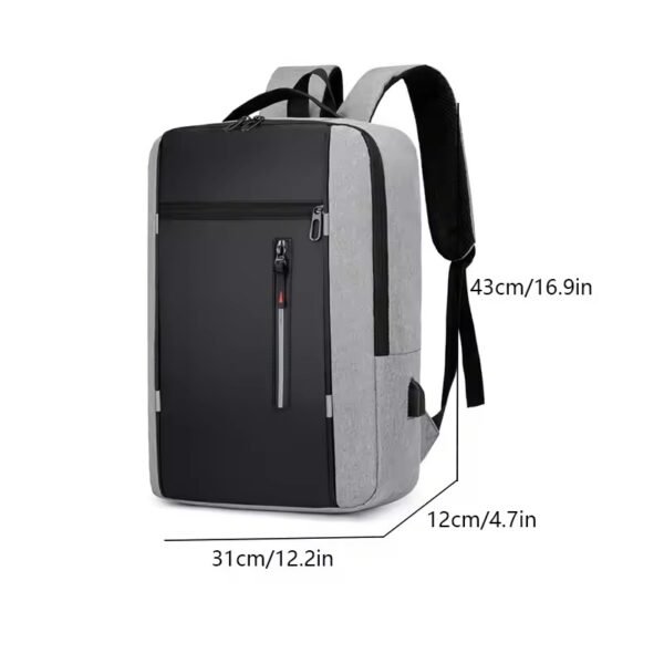 3PCS Combo Pack Men's Casual Waterproof Laptop Backpack Set College & Computer Bag - Silver - Nasmik
