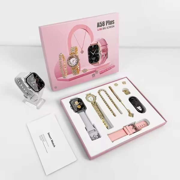 A58 Plus 2.01" Luxury Smartwatch Set Bluetooth Calling, IP67 Waterproof, Fitness Tracker, Elegant Gift Box