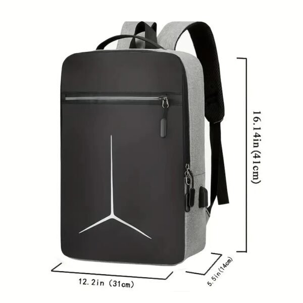 4 PC'S Combo Pack Men's Casual Waterproof Laptop Backpack Set College & Computer Bag With Wallet - Silver