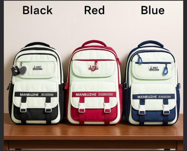 Academy Style Lightweight School & College Backpack – Oxford Softback Laptop Compartment Bag (Blue)