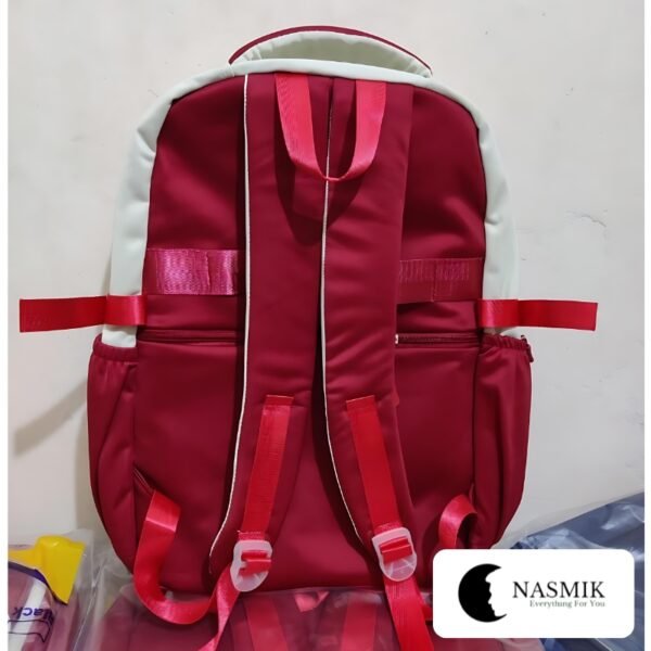 Academy Style Lightweight School Bag & College Backpack – Oxford Softback Laptop Compartment Bag (Red)