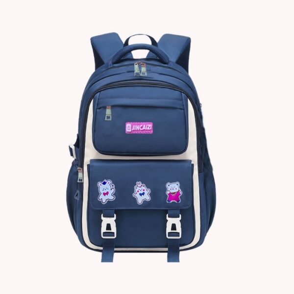 Kids Waterproof School Backpack – Lightweight Oxford Book Bag for Children, Large Capacity with Spine Protection (Blue)