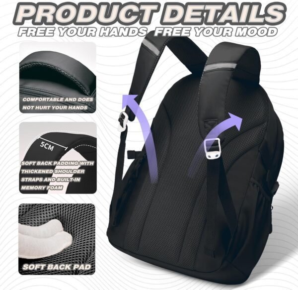 Kids Waterproof School Backpack – Lightweight Oxford Book Bag for Children, Large Capacity with Spine Protection (Black)
