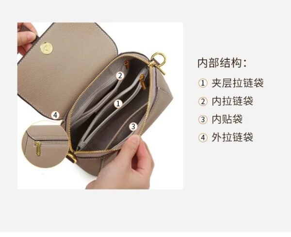 Women's Compact PU Leather Shoulder Bag – Adjustable Strap, Multi-Pocket Design, Fashionable & Waterproof Crossbody Belt Bag