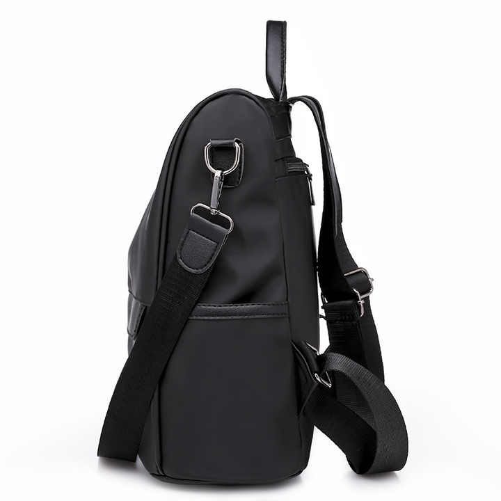 Women’s Waterproof Anti-Theft Nylon Backpack – Multi-Style Travel, Daily & College Bag (Black)