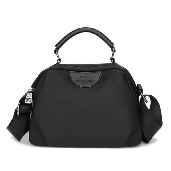 Women's High Quality Waterproof Nylon Crossbody HandBag with Detachable Strap Shoulder Bag (Black)