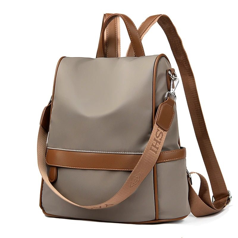 Women’s Waterproof Anti-Theft Nylon Backpack – Multi-Style Travel, Daily & College Bag (Brown)