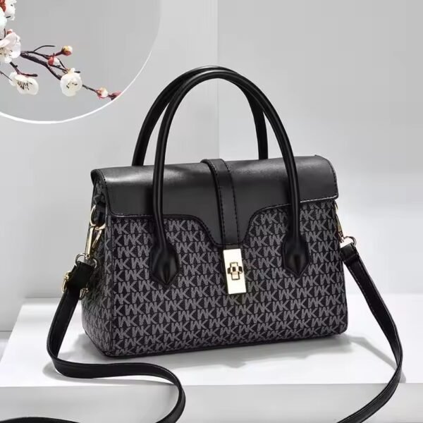 Ergocar Women's Tote Handbag – Stylish PVC Leather Waterproof Shoulder & Crossbody Bag with 3 Chambers, Durable Design-Black
