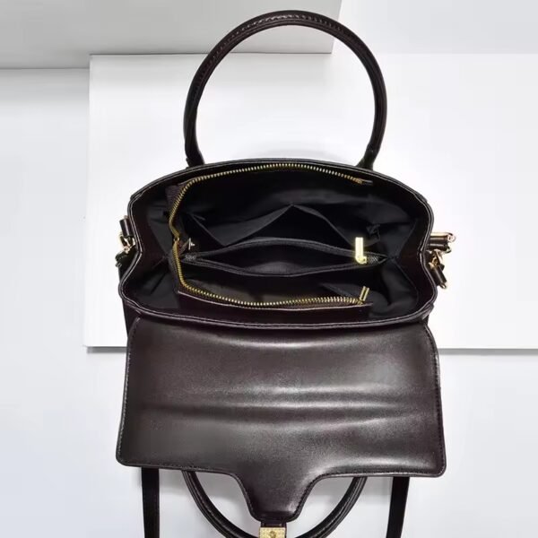 Ergocar Women's Tote Handbag – Stylish PVC Leather Waterproof Shoulder & Crossbody Bag with 3 Chambers, Durable Design-Coffee