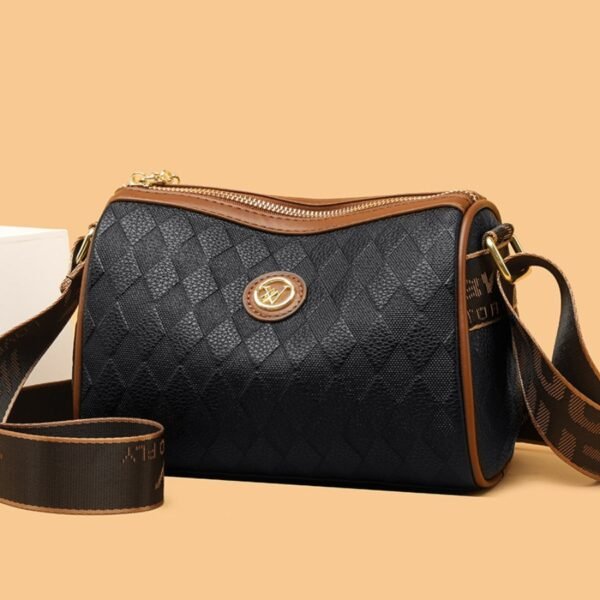 Women’s Lightweight PU Leather Crossbody Handbag – Adjustable Strap Zipper Shoulder Bag