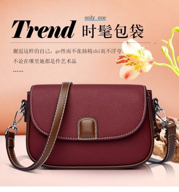 PU Leather Waterproof  Handbag for Women – Small Crossbody, Shoulder Bag with Zipper Pockets(Red)