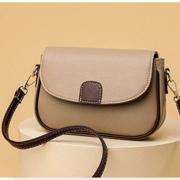 PU Leather Waterproof  Handbag for Women – Small Crossbody, Shoulder Bag with Zipper Pockets(Brown)