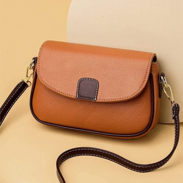 PU Leather Waterproof  Handbag for Women – Small Crossbody, Shoulder Bag with Zipper Pockets(Orange)