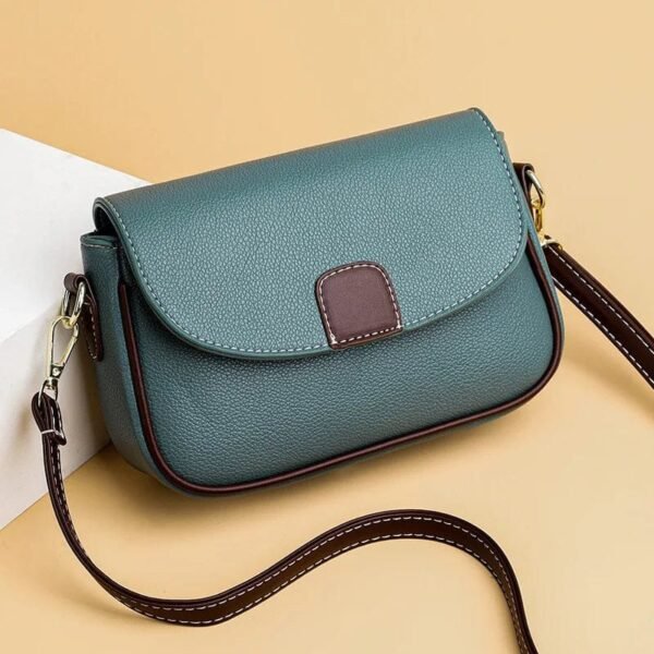 PU Leather Waterproof  Handbag for Women – Small Crossbody, Shoulder Bag with Zipper Pockets(Blue)