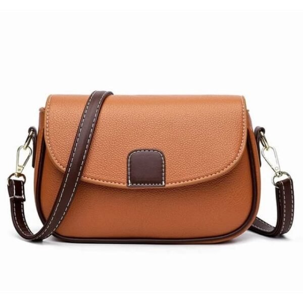 PU Leather Waterproof  Handbag for Women – Small Crossbody, Shoulder Bag with Zipper Pockets(Orange)