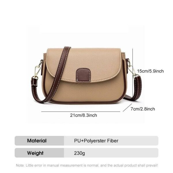 PU Leather Waterproof  Handbag for Women – Small Crossbody, Shoulder Bag with Zipper Pockets(Brown)