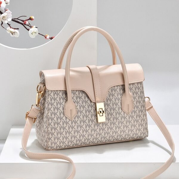 Ergocar Women's Tote Handbag – Stylish PVC Leather Waterproof Shoulder & Crossbody Bag with 3 Chambers, Durable Design-Pink