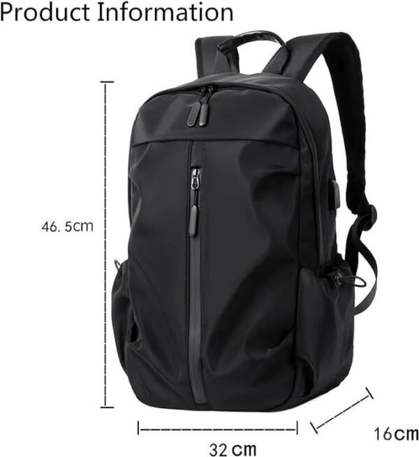 Stylish Waterproof Nylon Laptop Backpack 15.6 Inch | Multi-Functional School, College & Office Bag for Men with USB Port