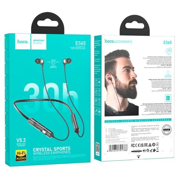 HOCO ES65 Crystal Sports Wireless Headphones with Microphone Bluetooth 5.3 Neckband