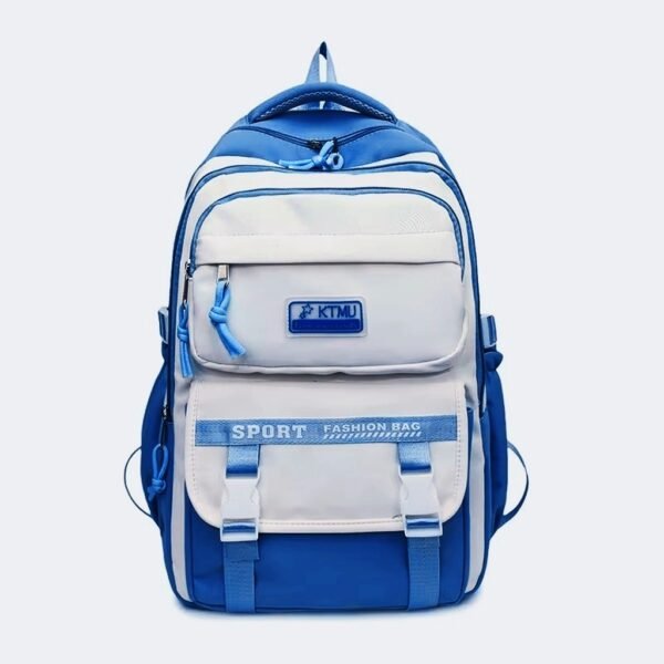 Academy Style Lightweight School & College Backpack – Oxford Softback Laptop Compartment Bag (Blue)
