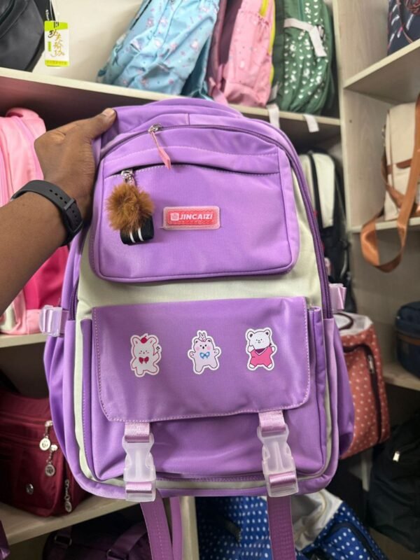 Kids Waterproof School Backpack – Lightweight Oxford Book Bag for Children, Large Capacity with Spine Protection (Purple)