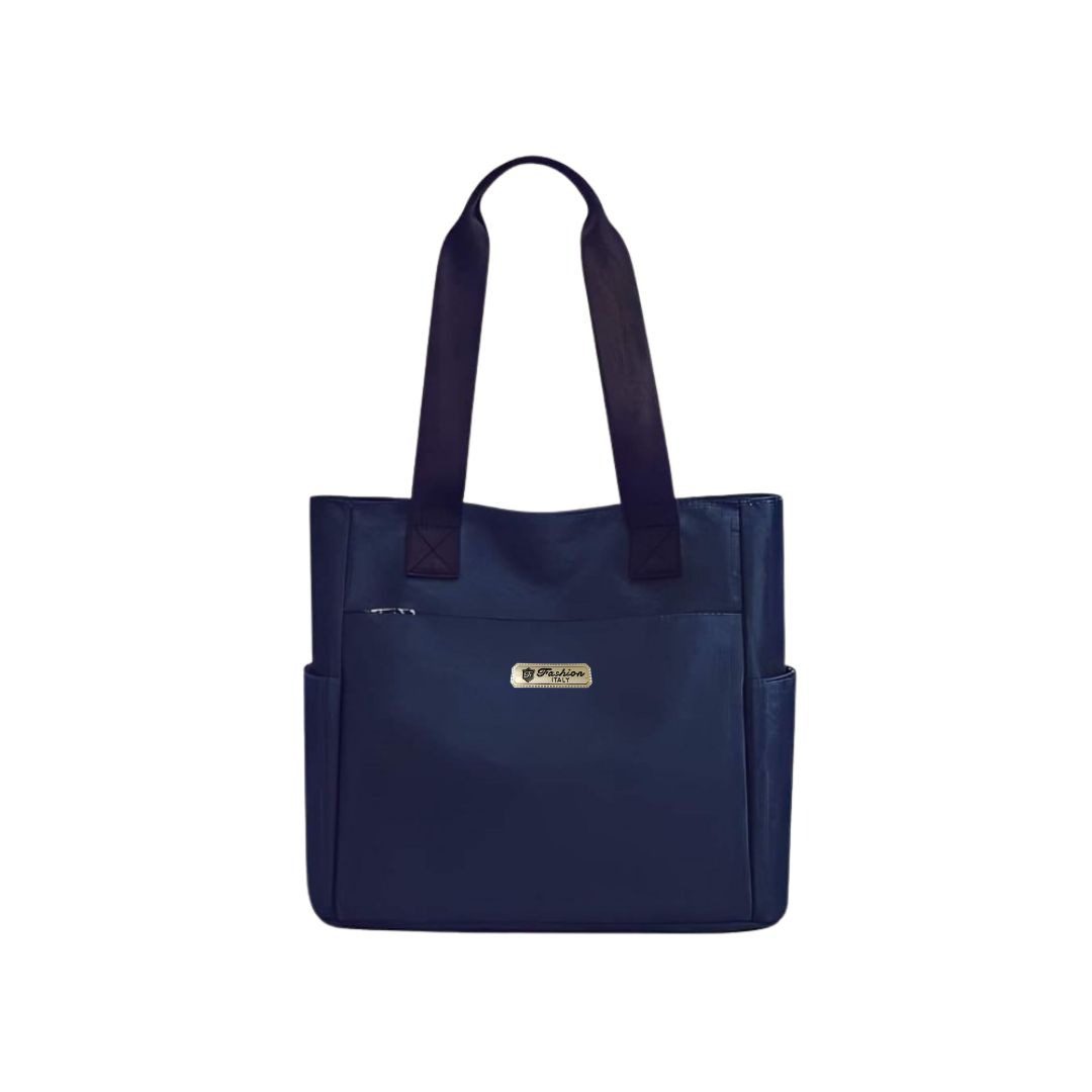 Women’s Nice Coat Leather Shoulder Handbag – Large Capacity Fashion Tote Bag (Blue)
