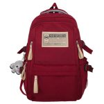 Trendy Korean Style Backpack – Large Capacity 18.5 Inch Waterproof School Bag & College Laptop Bag for Men and Women (Red)