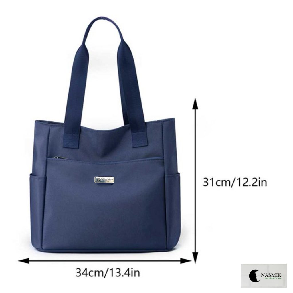 Women’s Nice Coat Leather Shoulder Handbag – Large Capacity Fashion Tote Bag (Blue)