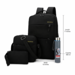 4PCS Laptop Anti-Theft USB-Compatible BackPack with Water Bottle