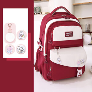 Lightweight Korean Style Kids School Backpack-RED